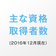 主な資格取得者数(2016年12月現在)